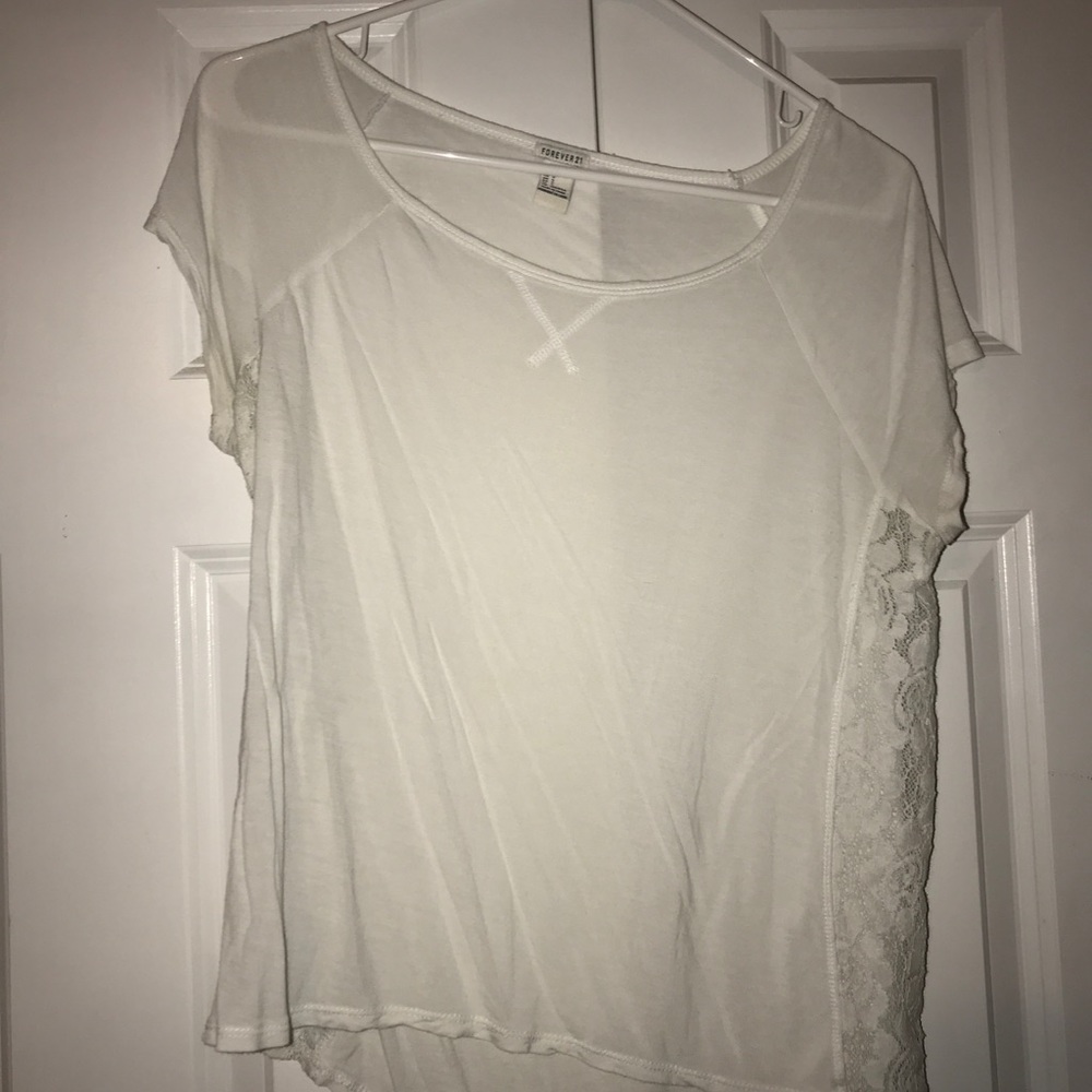 Dressy white shirt with lace sides